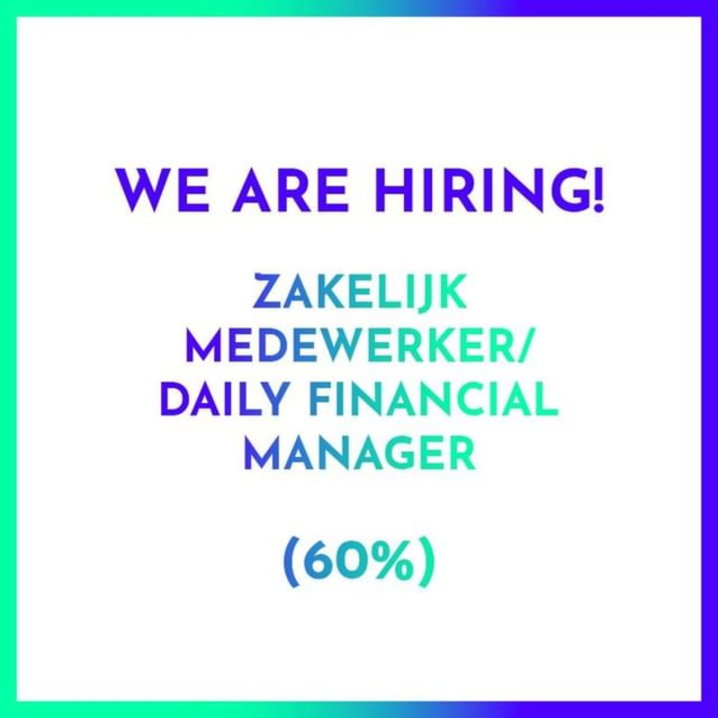 Word jij onze nieuwe collega?